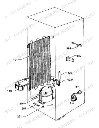 Взрыв-схема холодильника Zanussi ZI4304 - Схема узла Cooling system 017